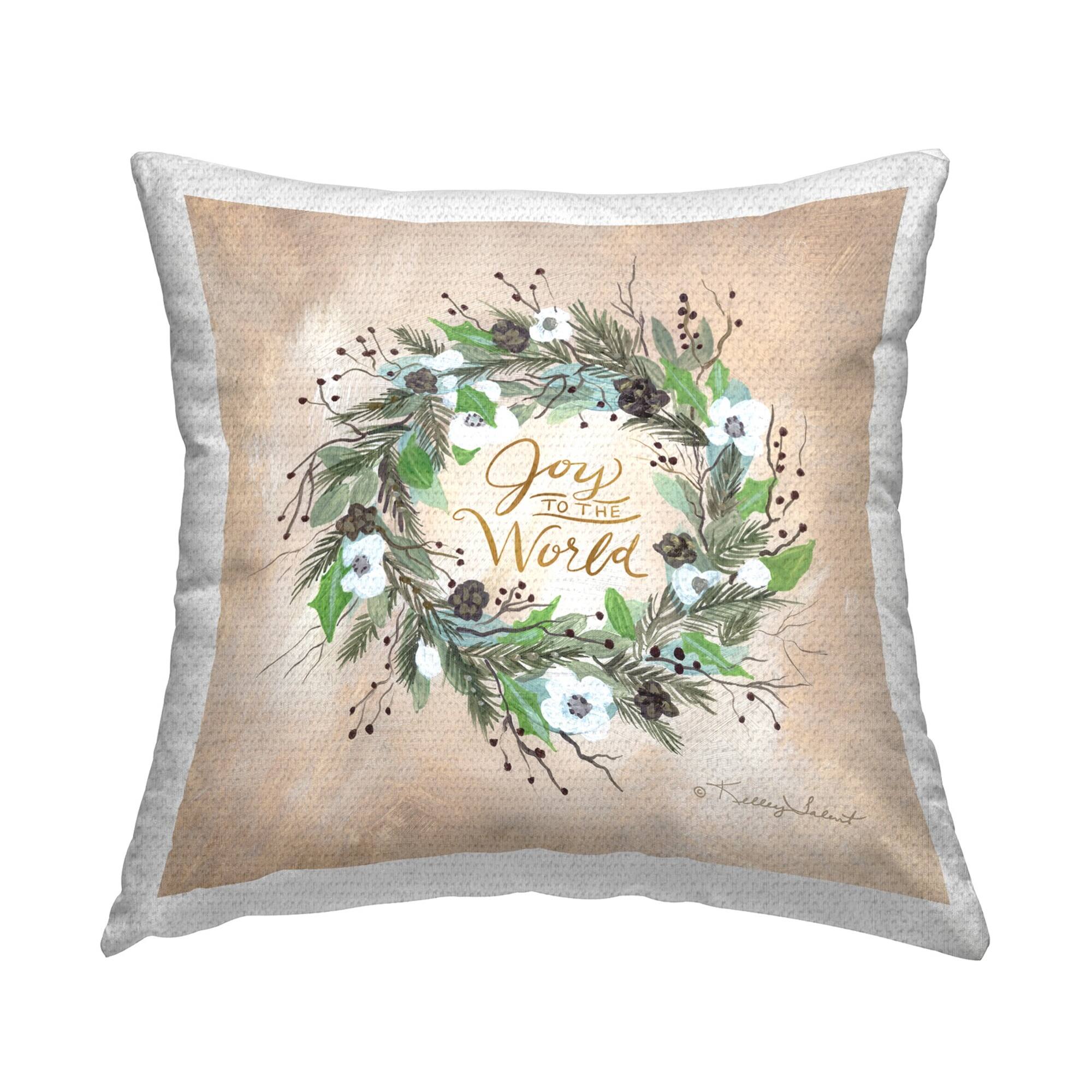 Stupell Industries 18" x 18" Joy To The World Printed Pillow